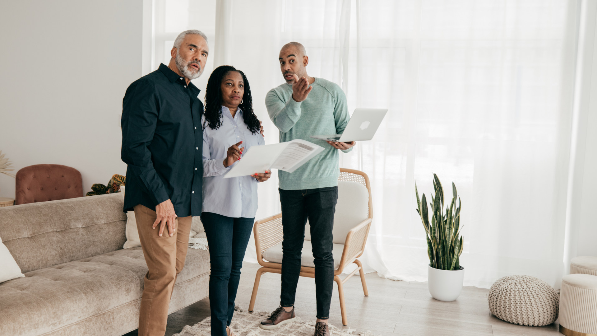 Couple looking around a potential new home