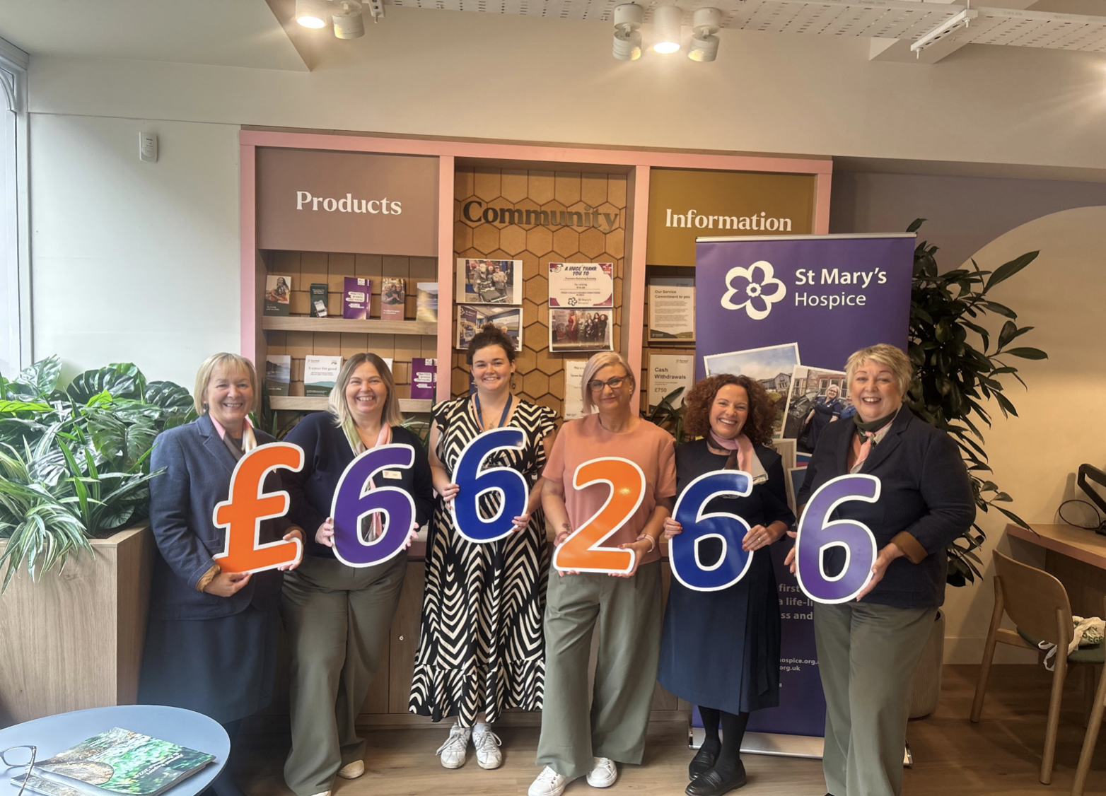 St Mary's Hospice receive community account donation from Furness Building Society